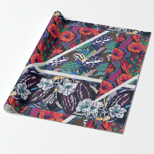  bloemvarianten Quatre Vingt Six Motifs Cadeaupapier (Uitgerold)