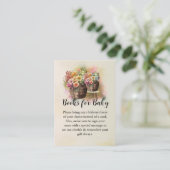 Bloemvat Baby shower Boeken behuizing Kaart (Staand voorkant)