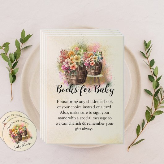 Bloemvat Baby shower Boeken behuizing Kaart