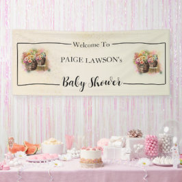Bloemvat Beige Baby shower Banner