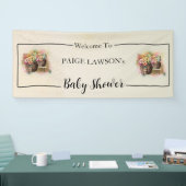 Bloemvat Beige Baby shower Banner (Beurs)