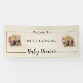 Bloemvat Beige Baby shower Banner (Horizontaal)