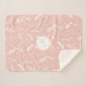 Bloemveer paisley patroon op roze / ANY kleur Sherpa Deken (Voorkant (horizontaal))