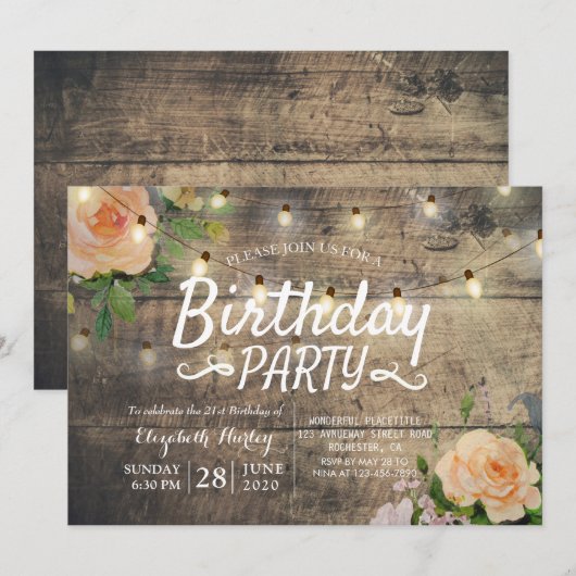 Bloemveer van de Partij van de Dagen Rustic het Ko Kaart (Voorkant / Achterkant)