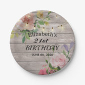 Bloemveer van de Partij van de Dagen Rustic het Ko Papieren Bordje (Voorkant)