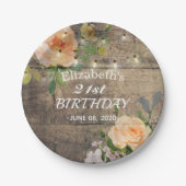 Bloemveer van de Partij van de Dagen Rustic het Ko Papieren Bordje (Voorkant)