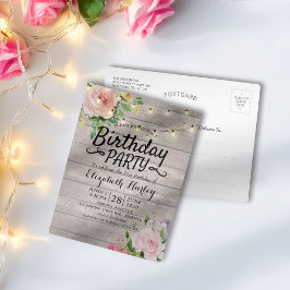 Bloemveer van de Partij van de Dagen Rustic het Ko Uitnodiging Briefkaart
