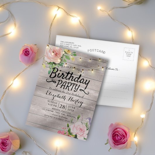 Bloemveer van de Partij van de Dagen Rustic het Ko Uitnodiging Briefkaart