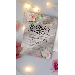 Bloemveer van de Partij van de Dagen Rustic het Ko Uitnodiging Briefkaart