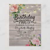 Bloemveer van de Partij van de Dagen Rustic het Ko Uitnodiging Briefkaart (Voorkant)