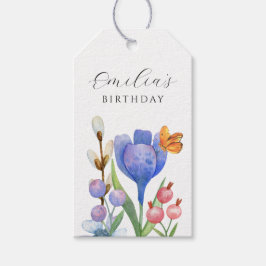 Bloemveer waterverf cadeaulabel