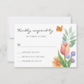 Bloemveer waterverf RSVP kaartje (Voorkant)