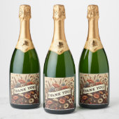 bloemveld champagnetiketter bedanken sparkling wijnetiket (Flessen)