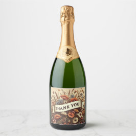 bloemveld champagnetiketter bedanken sparkling wijnetiket