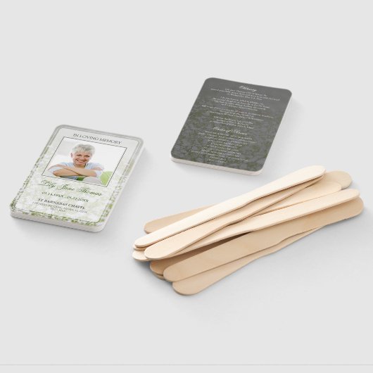 Bloemveld in liefdevol geheugen begrafenisprogramm handwaaier (Niet-gemonteerd)