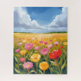 Bloemveld Landschap Schilderen Natuur Legpuzzel