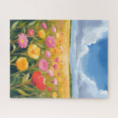 Bloemveld Landschap Schilderen Natuur Legpuzzel (Horizontaal)