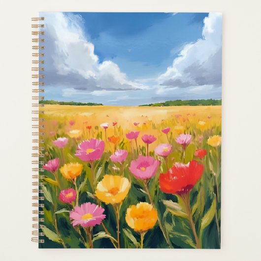 Bloemveld Landschapsschildering Aquarel Planner (Voorkant)