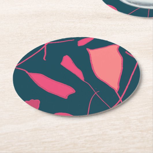 Bloemveld ontwerp rond papier onderzetter (Gebogen)