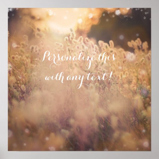 Bloemveld rustieke land bruiloft banner Poster (Voorkant)