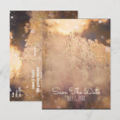 Bloemveld Rustieke Landelijke Trouwdag Save The Da Aankondigingskaart (Voorkant / Achterkant)