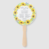 Bloemvelden krans bruiloft programma handwaaier (Achterkant)