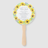 Bloemvelden krans bruiloft programma handwaaier (Voorkant)