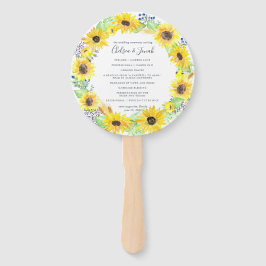 Bloemvelden krans bruiloft programma handwaaier