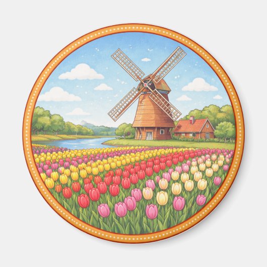 Bloemvelden Nederland Magneet (Voorkant)