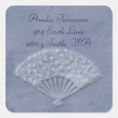 bloemventilator vierkante sticker (Voorkant)