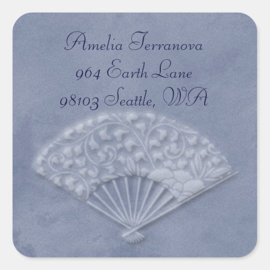 bloemventilator vierkante sticker (Voorkant)