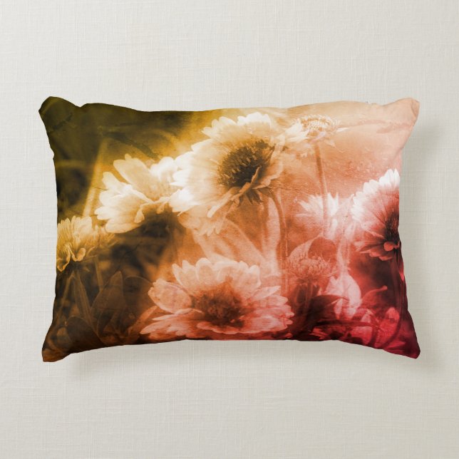 Bloemventilator zwart en wit,  accent kussen (Voorkant)