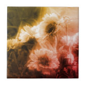 Bloemventilator zwart en wit,  tegeltje (Voorkant)