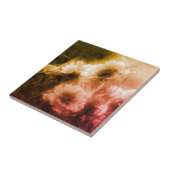 Bloemventilator zwart en wit,  tegeltje (Zijkant)