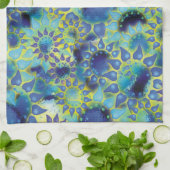 Bloemventilatoren met ventilator blauw theedoek (Gevouwen)