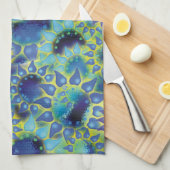 Bloemventilatoren met ventilator blauw theedoek (Quarter Fold)
