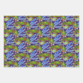 BLOEMVEREN EN GLOEIENDE BARSTEN WIKKELPAPIER INPAKPAPIER VEL (Voorkant)