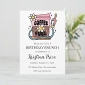 Bloemverjaardag brunch uitnodiging (Staand voorkant)