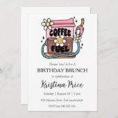 Bloemverjaardag brunch uitnodiging (Voorkant / Achterkant)