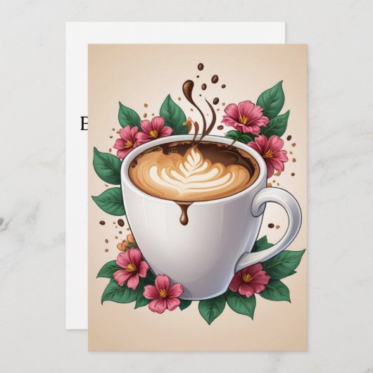 Bloemverjaardag brunch uitnodiging (Voorkant / Achterkant)