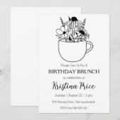 Bloemverjaardag brunch uitnodiging (Voorkant / Achterkant)