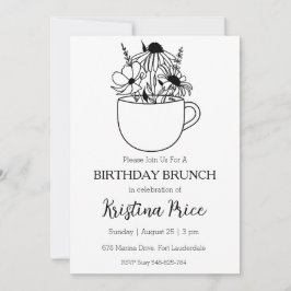 Bloemverjaardag brunch uitnodiging