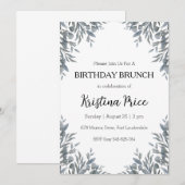 Bloemverjaardag brunch uitnodiging (Voorkant / Achterkant)