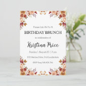 Bloemverjaardag brunch uitnodiging (Staand voorkant)