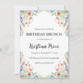 Bloemverjaardag brunch uitnodiging (Voorkant)