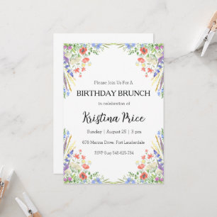 Bloemverjaardag brunch uitnodiging
