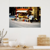 Bloemverkoper, Santiago, Chili Poster (Keuken)