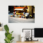 Bloemverkoper, Santiago, Chili Poster (Thuiskantoor)