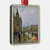 Bloemverkopers door de zegen metalen ornament (Rechts)