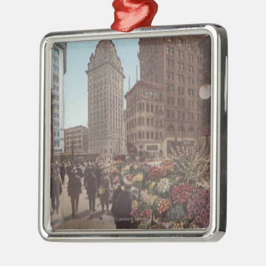 Bloemverkopers, Kearny & Market Streets Metalen Ornament (Links)